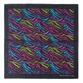 Colorful 100% cotton square bandana with wavy pop art pattern and black border - Multicolor Wave Pattern (E)