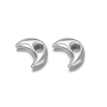 Polished silver crescent moon spacer beads for DIY jewelry making and necklace crafts - Hydraulic Moon - Steel