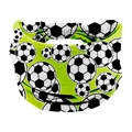 Elastic 15CM wide green sports headband with black and white football pattern print - Light Green
