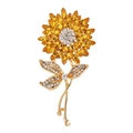 Sunflower crystal brooch with yellow gemstone petals and shimmering rhinestone details - Style 8-Sunflower