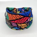 Bohemian wide headband featuring colorful abstract geometric mandala pattern on soft fabric - Style 4