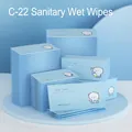 Individual light blue baby wipes pack featuring a cute cartoon bear for infants - Kids Sanitary Style / Blue
