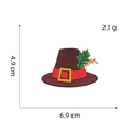 Dimensioni dettagliate della toppa ricamata cappello da pellegrino per il Ringraziamento - Cappello da pellegrino