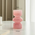Modern pink stacked glass vase with dimensions 18cm height and 10.5cm base - Height 18cm/Diameter 9cm / French Vintage Vase - Pink