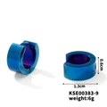 Polished titanium steel huggie hoop earrings with gradient blue metallic finish - Gradient Blue (1.3cm*0.6cm)