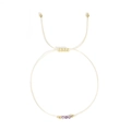 Handgefertigtes gewebtes Armband mit lila Amethyst-Steinen und Goldperlen - Rhodonit - Einzelstück