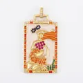 Gold tarot strength pendant with multi-color zircon inlay for DIY jewelry design - M075884-3
