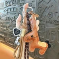 Leather horse keychain bag charm cute braided rope pendant accessory for women fashion design - Brown Leather Horse Charm