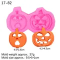 Roze siliconen vorm met twee Halloween pompoengezichten voor DIY bakken en hobby - Stijl 3 Pompoen Vorm (Roze)