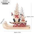 Christmas reindeer wooden sleigh ornament with red XMAS letters and tree details - Elk Style