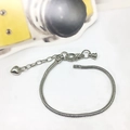 Silver snake chain bracelet with heart charm and adjustable lobster clasp closure - 16cm Bracelet with Heart Charm