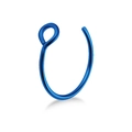 U-shaped stainless steel nose ring in vibrant electroplated blue finish - 0.8*8mm / Blue