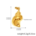 Pendentif coquillage doré en acier inoxydable de 3,6cm sur 1,4cm pour votre bracelet - Pendentif Coquille de Conque Dorée