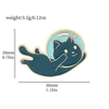 Enamel cat astronaut pin in deep blue and gold with 30mm x 20mm size dimensions - Dark Blue Astronaut Cat (XZ2279-4)