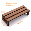 Miniature walnut wood dollhouse table with dimensions 11.5cm by 4.5cm and 3cm height - Long Table