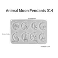 Translucent silicone mold for moon animal resin pendants with dimensions 15.4x10.2cm - Moon Animal Mold 02 / 15.4x10.2cm