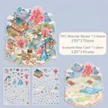 3D scenic sticker set Taoyuan Valley theme with PVC stickers and background card - Peach Blossom Valley
