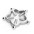 Silver non-piercing nipple ring with five-petal flower shape and adjustment screws - Plum Blossom - Silver