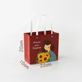 Red Teacher's Day gift bag with Thank You Teacher illustration and rivet handles - M (22x10x20cm) / Red