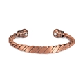 Women's copper twisted magnetic bracelet in rose gold finish with dual magnets - Bronze