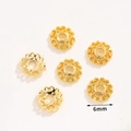 6mm 18K gold plated hollow floral spacer bead for DIY pearl jewelry making - No.16 Six-Petal Bead Cap 6mm