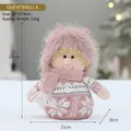 Pink Christmas plush doll with snowflake pattern, scarf and hat, size 19x15x8cm - Pink-Boy-Mini