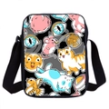 Borsa a tracolla colorata per studenti con motivi di gatti e topi in stile cartoon - Gatto e Topo Colorati