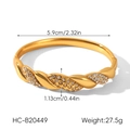 Close-up of 18k gold plated Cuban bangle with dimensions 5.9cm diameter and 1.13cm width - Twisted Rope Pave Zirconia Style (HC-B20449)