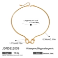 Golden stainless steel snake chain necklace with U-shaped pendant on white background - Gold Horsebit Snake Chain (JDN0111009)