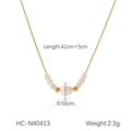 Detail of vintage freshwater pearl necklace with 41cm stainless steel chain and dimensions - Irregular Baroque Pearl Style (HC-N40413)