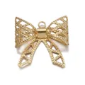 Exquisite 18K gold butterfly pendant with hollow mesh design and milgrain finish - Gold Hollow Out Bow Accessory(YSN007-10)
