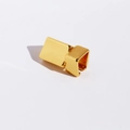 Creative geometric origami gold-plated brass ear cuff with square clip design - Gold
