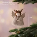 Christmas plush angel doll hanging ornament with reindeer horns and golden bells - No. 8-Brown Angel