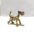 Statuina di mucca in ottone vintage in miniatura con texture realistica per decorazione - Mucca