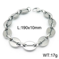 Pulsera de eslabones de granos de café en acero inoxidable, 190x10mm y peso 17g - Estilo A Pulsera Color Acero (KB160637-Z)