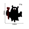 Cartoon resin black devil charm with trident, 2.8cm height for Halloween DIY crafts - Black Ghost with Trident