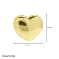 Polished gold heart shaped charm bead for DIY bracelets with size and weight details - Heart