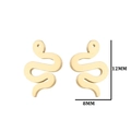 Minimalist gold snake stud earrings in stainless steel with 12mm by 8mm dimensions - 274 Snake / Gold