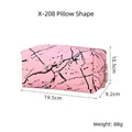 Pink marble pattern PU leather makeup bag with dimensions 19.5 x 10.5 x 9.2 cm and weight 88g - X-208 Pillow Shape Pink