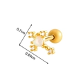 Golden heart opal stud earring with zircon accents and dimensions 0.7cm by 0.89cm - Cross Heart Zirconia Style (921-5# Gold)