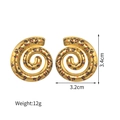 Detalles de pendientes espirales con estampado de leopardo de 3,4cm x 3,2cm y peso 12g - Forma Espiral de Leopardo (E955-C)