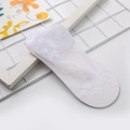 Elegant white lace invisible boat socks with floral mesh pattern and breathable texture - One Size / White
