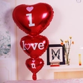 Red heart-shaped foil balloon with I Love U lettering for wedding room wall decoration - I LOVE YOU Heart String (86*44cm)
