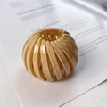Creamy beige expandable bird nest hair ring clip for bun hairstyles and high ponytails - Glossy Orange