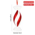 Decorazione Natalizia Caramella 32cm Rosso e Bianco in PVC Glitterato con Nastro di Seta - Caramella ovale 32cm