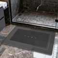 Dark grey rectangular diatom mud non-slip bathroom mat with white HOME text print - Lake Baikal (rectangular) - Dark Gray (patented Coating) (patented Coating)