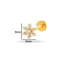 5mm snowflake internal thread stud in gold titanium with clear cubic zirconia stones - Snowflake Shape (T2504-3#) / Gold