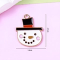 Christmas snowman enamel pendant for DIY jewelry making in size 2.1cm by 1.6cm - Classic Color Small Snowman (A02-10#)