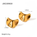 Minimalist 18k gold plated irregular wave earrings with polished finish measurements - Irregular Wrinkle Gold (JDE2309020)