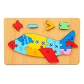 3D wooden airplane puzzle with numbers 1-10 and math symbols for early learning - Airplane Style 2